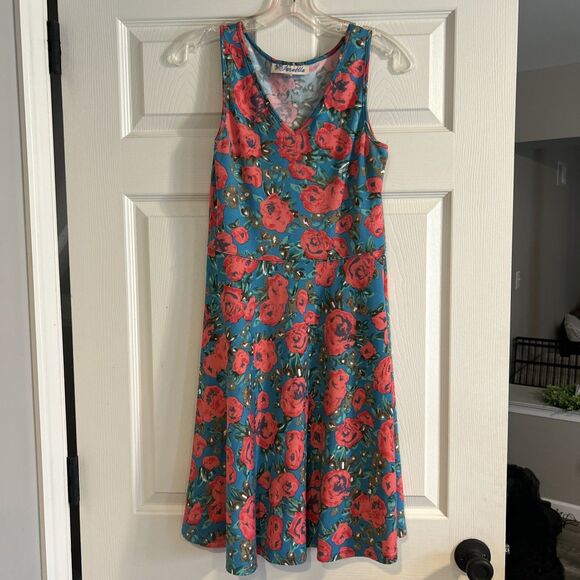 Vintage Paraella Small Floral Rose Print Dress - Picture 1 of 9